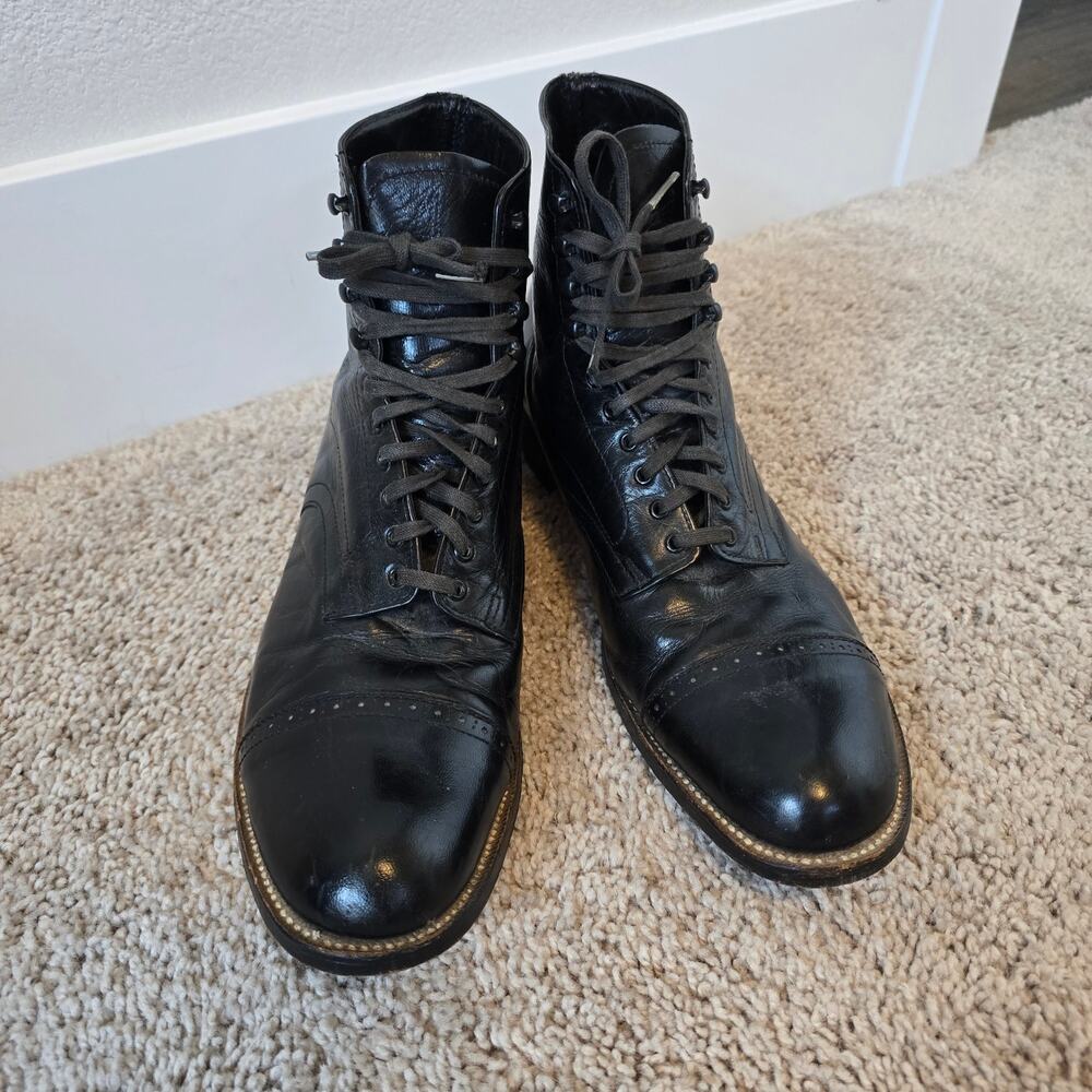 Vintage Stacey Adams Madison Leather Ankle Boots Mens 10 - 10.5